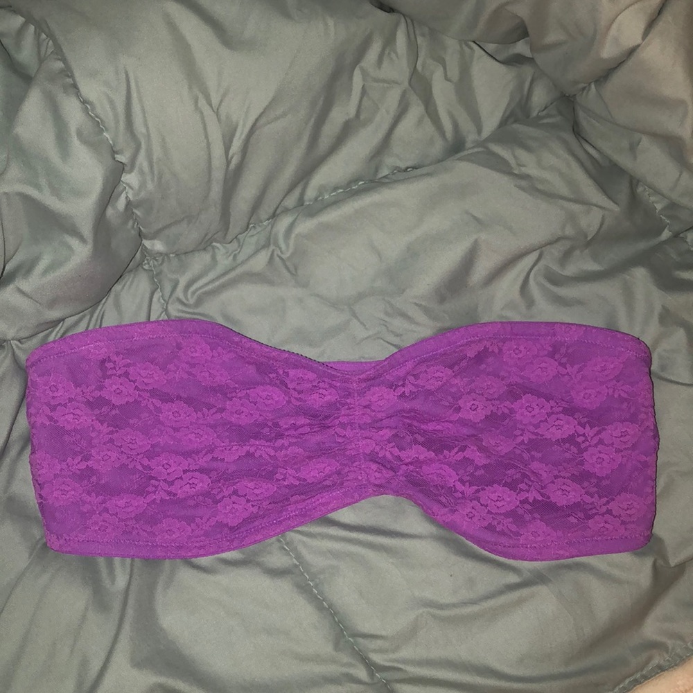 🛑 Victoria’s secret PINK purple lace bandeau L